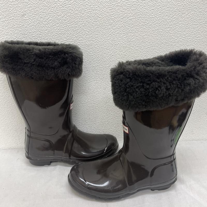 ハンター HUNTER 長靴、レインシューズ 長靴、レインシューズ W23754 AMPSTEAD SHORT レイン シューズ ブーツ ボア UK：6 茶 / ブラウン / brown レディース USED 古着 中古 50143988