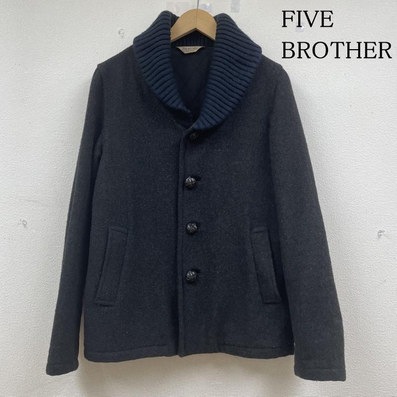 ファイブブラザー FIVE BROTHER ジャケット、上着 ジャンパー、ブルゾン ショールカラー ウール ジャケット キルティングライナー くるみボタン S 無地 黒 / ブラック / black X 紺 / ネイビー / navy メンズ USED 古着 中古 50143993