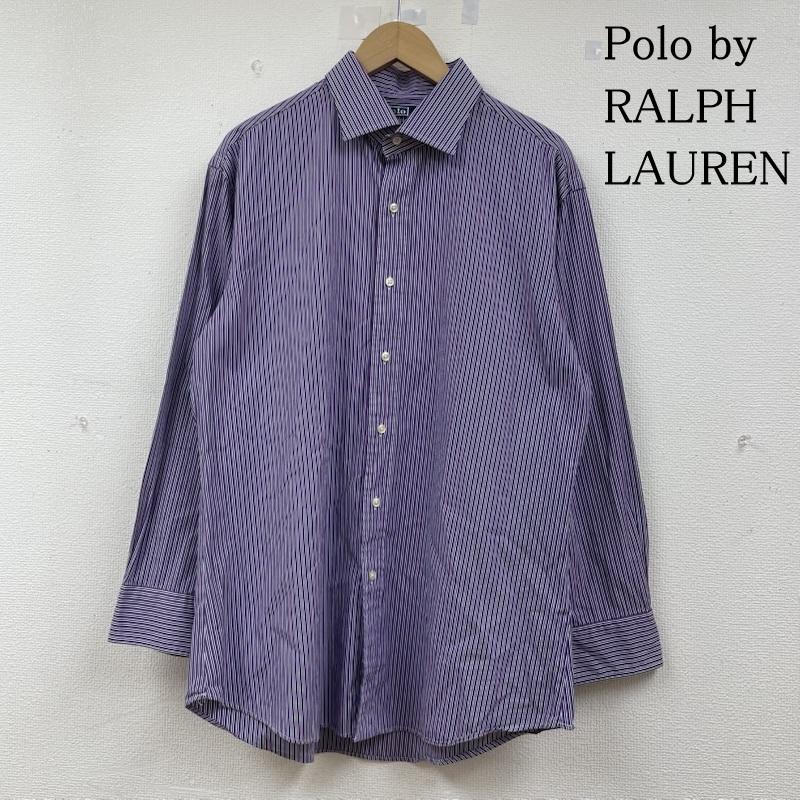ポロバイラルフローレン Polo by RALPH LAUREN シャツ、ブラウス 長袖 REGENT CUSTOM FIT 長袖 シャツ ブラウス Shirt ロングスリーブ 胸ポケット ボタン ストライプ サイズ17 1/2 32/33 - ストライプ 紫 / パープル / purple メンズ USED 古着 中古 50143997