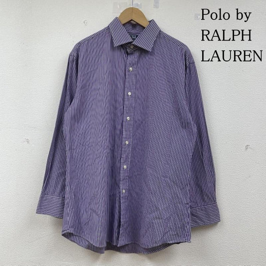 ポロバイラルフローレン Polo by RALPH LAUREN シャツ、ブラウス 長袖 REGENT CUSTOM FIT 長袖 シャツ ブラウス Shirt ロングスリーブ 胸ポケット ボタン ストライプ サイズ17 1/2 32/33 - ストライプ 紫 / パープル / purple メンズ USED 古着 中古 50143997