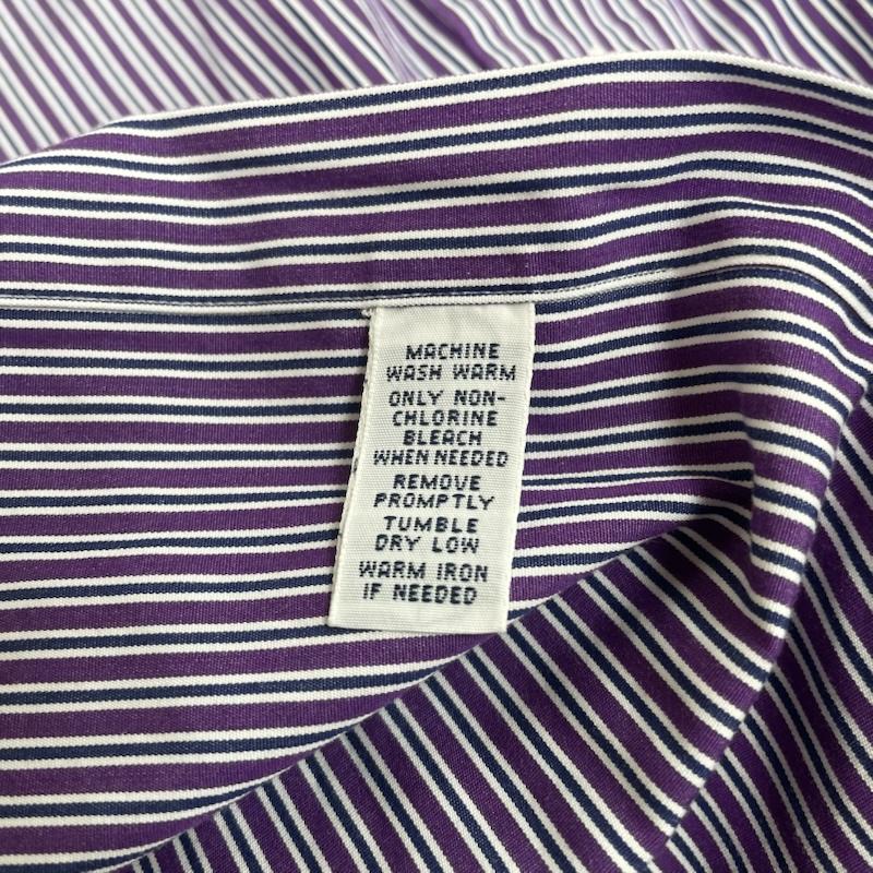 ポロバイラルフローレン Polo by RALPH LAUREN シャツ、ブラウス 長袖 REGENT CUSTOM FIT 長袖 シャツ ブラウス Shirt ロングスリーブ 胸ポケット ボタン ストライプ サイズ17 1/2 32/33 - ストライプ 紫 / パープル / purple メンズ USED 古着 中古 50143997
