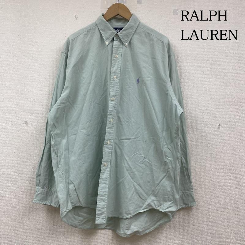 ラルフローレン RALPHLAUREN シャツ、ブラウス 長袖 BLAKE 長袖 シャツ ブラウス Shirt ロングスリーブ ポニーロゴ ワンポイント 刺繍 L チェック 薄緑 / ライトグリーン / メンズ USED 古着 中古 50143998
