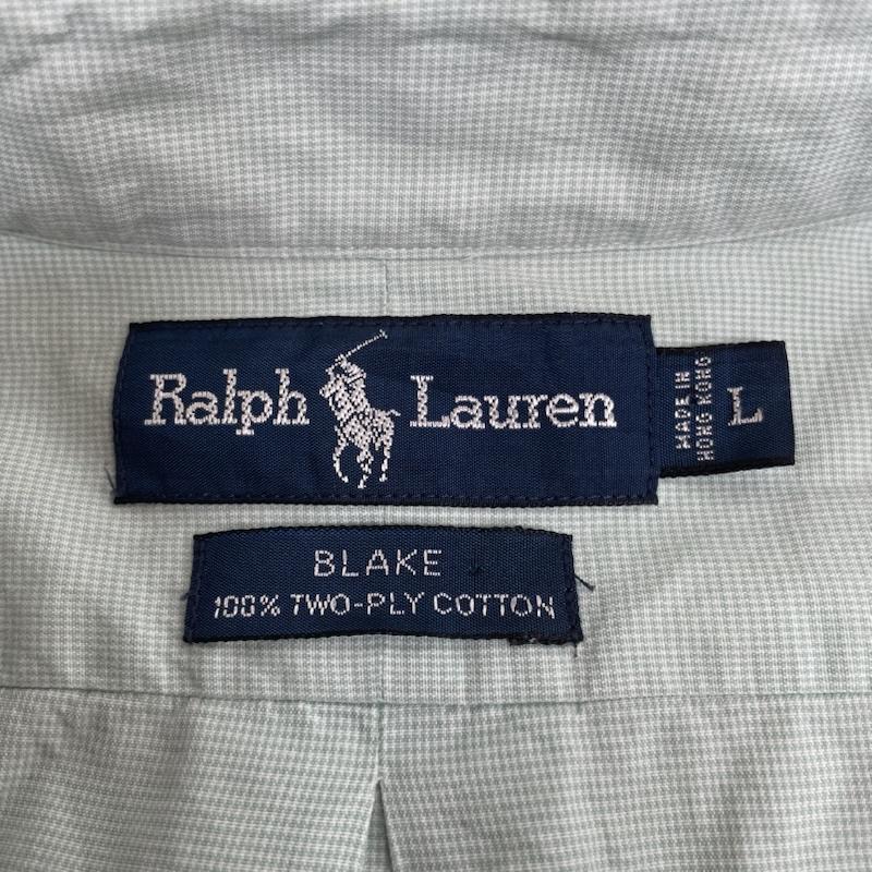 ラルフローレン RALPHLAUREN シャツ、ブラウス 長袖 BLAKE 長袖 シャツ ブラウス Shirt ロングスリーブ ポニーロゴ ワンポイント 刺繍 L チェック 薄緑 / ライトグリーン / メンズ USED 古着 中古 50143998