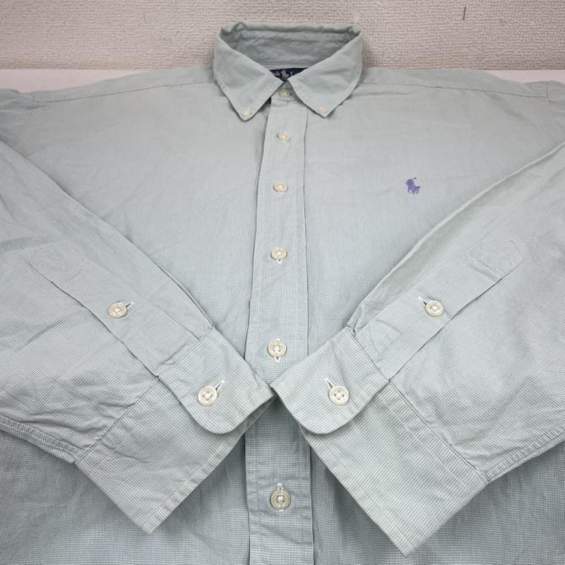 ラルフローレン RALPHLAUREN シャツ、ブラウス 長袖 BLAKE 長袖 シャツ ブラウス Shirt ロングスリーブ ポニーロゴ ワンポイント 刺繍 L チェック 薄緑 / ライトグリーン / メンズ USED 古着 中古 50143998