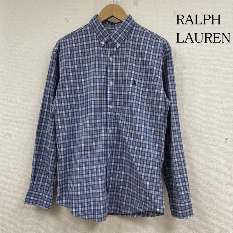 ラルフローレン RALPHLAUREN シャツ、ブラウス 長袖 CLASSIC FIT 長袖 ボタンダウン チェック シャツ ポニーロゴ ワンポイント 刺繍 M チェック X ロゴ、文字 X ワンポイント X 刺繍 青 / ブルー / blue メンズ USED 古着 中古 50144001
