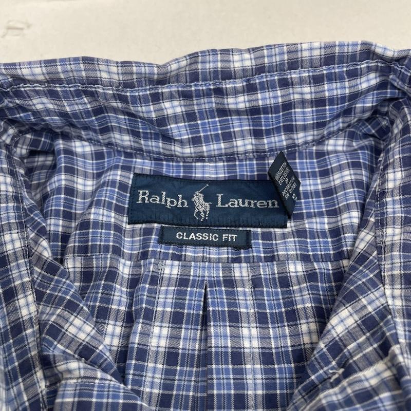 ラルフローレン RALPHLAUREN シャツ、ブラウス 長袖 CLASSIC FIT 長袖 ボタンダウン チェック シャツ ポニーロゴ ワンポイント 刺繍 M チェック X ロゴ、文字 X ワンポイント X 刺繍 青 / ブルー / blue メンズ USED 古着 中古 50144001
