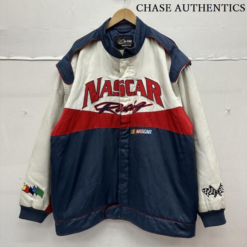 古着 USED ジャケット、上着 ジャンパー、ブルゾン 00s CHASE AUTHENTICS NASCAR 刺繍 ワッペン レーシング ジャケット XXL 白 / ホワイト / white X マルチカラー / マルチカラー / multicolor メンズ USED 古着 中古 50144066