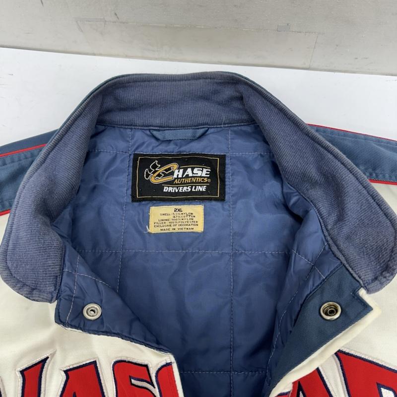 古着 USED ジャケット、上着 ジャンパー、ブルゾン 00s CHASE AUTHENTICS NASCAR 刺繍 ワッペン レーシング ジャケット XXL 白 / ホワイト / white X マルチカラー / マルチカラー / multicolor メンズ USED 古着 中古 50144066