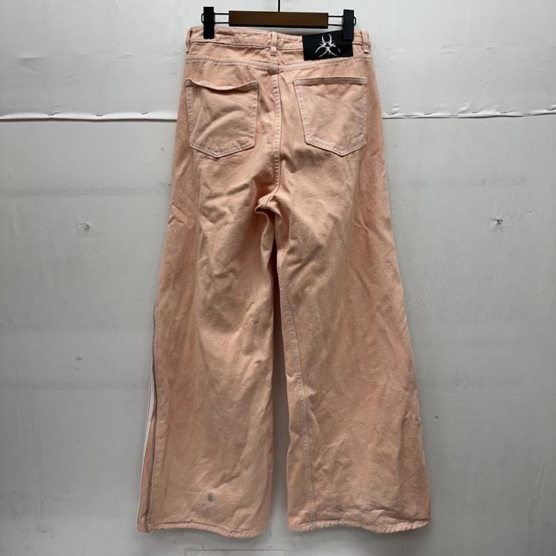 古着 USED パンツ デニム、ジーンズ cozy worldwide サイド ジップ ライン ダメージ デニム ワイド パンツ M 桃 / ピンク / pink メンズ USED 古着 中古 50144112