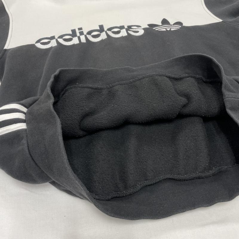 アディダス adidas パーカー 長袖 ロゴ パーカー フーディー プルオーバー 刺繍 バイカラー モノクロ - ロゴ、文字 X 刺繍 黒 / ブラック / black X 白 / ホワイト / white メンズ USED 古着 中古 50144152