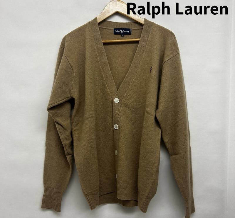 ラルフローレン RALPHLAUREN カーディガン 長袖 長袖カーディガン ワンポイントロゴ L ロゴ、文字 ベージュ / ベージュ / beige レディース USED 古着 中古 50144162