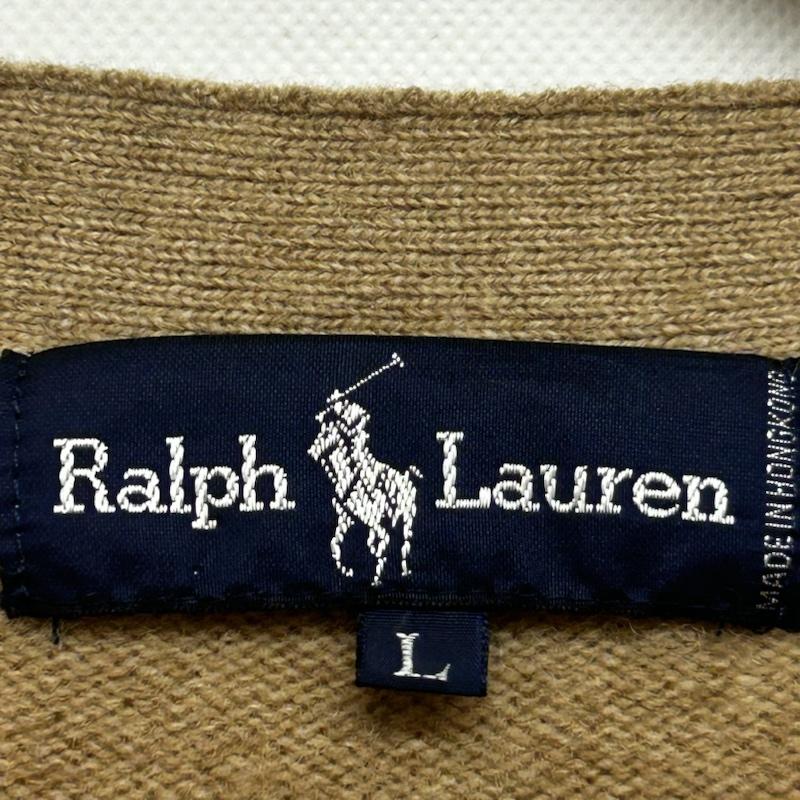 ラルフローレン RALPHLAUREN カーディガン 長袖 長袖カーディガン ワンポイントロゴ L ロゴ、文字 ベージュ / ベージュ / beige レディース USED 古着 中古 50144162