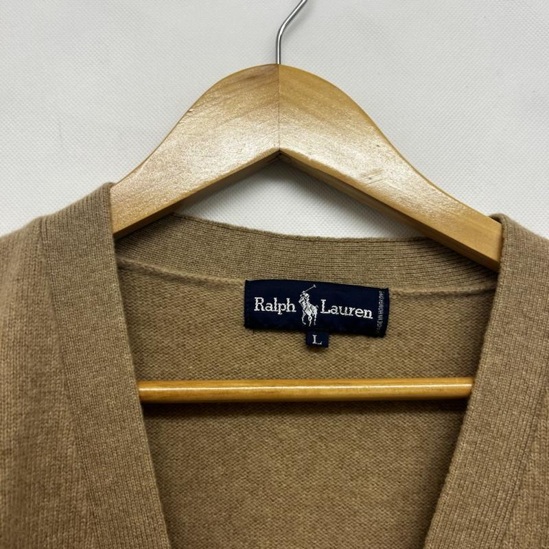 ラルフローレン RALPHLAUREN カーディガン 長袖 長袖カーディガン ワンポイントロゴ L ロゴ、文字 ベージュ / ベージュ / beige レディース USED 古着 中古 50144162