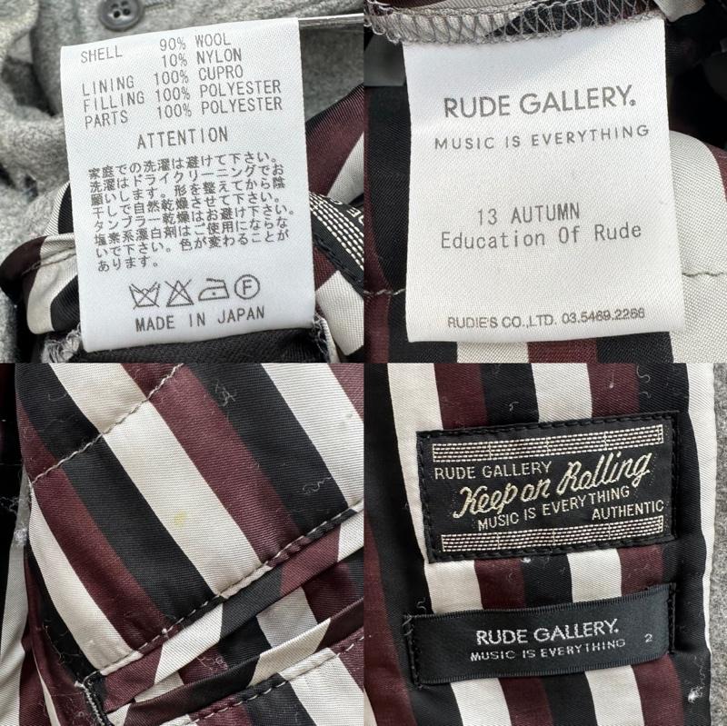 ルードギャラリー RUDE GALLERY コート コート一般 13AW メルトン ウール チェスター コート 2 灰 / グレー / gray メンズ USED 古着 中古 50144175
