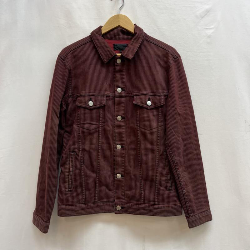 シックスシックスシックス 666 ジャケット、上着 ジャンパー、ブルゾン ストライプ ストレッチジーンジャケット トリプルシックス L えんじ / ワインレッド / dark red メンズ USED 古着 中古 50144186