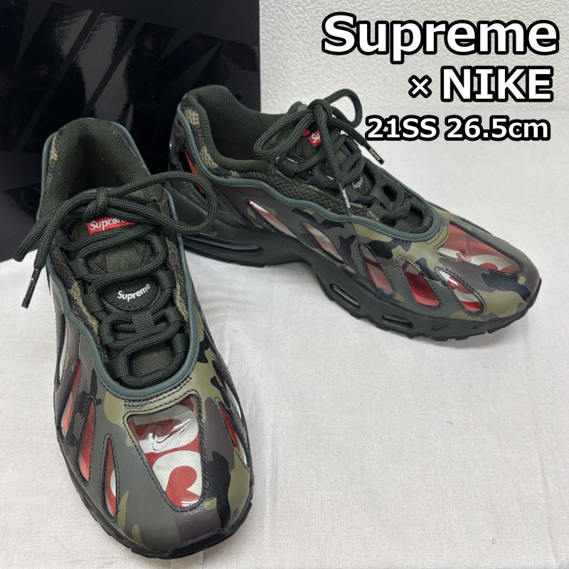 ナイキ NIKE スニーカー スニーカー SUPREME シュプリーム AIR MAX 96 エアマックス 21ss CV7652-300 26.5cm カモフラージュ柄・迷彩 X ロゴ、文字 メンズ USED 古着 中古 50144221