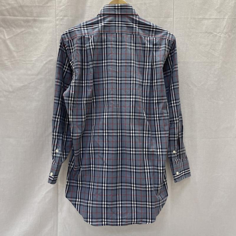 バーバリーロンドン Burberry London シャツ、ブラウス 長袖 ノバチェック 長袖シャツ 刺繍ロゴ blue CHOYA株式会社製 - チェック 青 / ブルー / blue メンズ USED 古着 中古 50144259