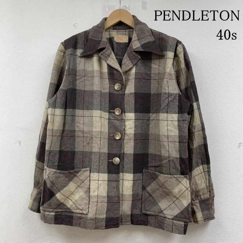 ペンドルトン PENDLETON ジャケット、上着 ジャンパー、ブルゾン 40s ウール シャツ ジャケット ジャンパー ボタン ブルゾン チェック柄 肩パッド入り チェック マルチカラー / マルチカラー / multicolor レディース USED 古着 中古 50144270