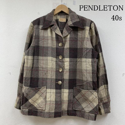 ペンドルトン PENDLETON ジャケット、上着 ジャンパー、ブルゾン 40s ウール シャツ ジャケット ジャンパー ボタン ブルゾン チェック柄 肩パッド入り チェック マルチカラー / マルチカラー / multicolor レディース USED 古着 中古 50144270