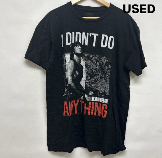 古着 USED Tシャツ 半袖 半袖TEEシャツ RAMBO Ｉ DON`T ANYTHING プリント L プリント 黒 / ブラック / black メンズ USED 古着 中古 50144274