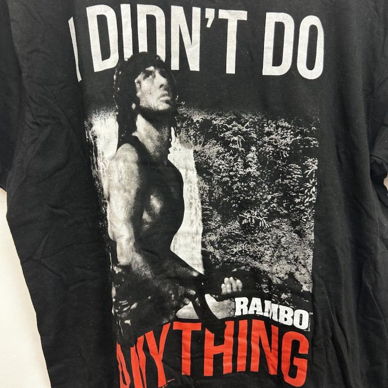 古着 USED Tシャツ 半袖 半袖TEEシャツ RAMBO Ｉ DON`T ANYTHING プリント L プリント 黒 / ブラック / black メンズ USED 古着 中古 50144274