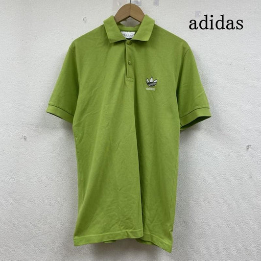 アディダス adidas ポロシャツ 半袖 80s old adidas 半袖 ポロシャツトレフォイル 刺繍 ロゴ ライムグリーン XL ロゴ、文字 X 刺繍 黄緑 / イエローグリーン / メンズ USED 古着 中古 50144287