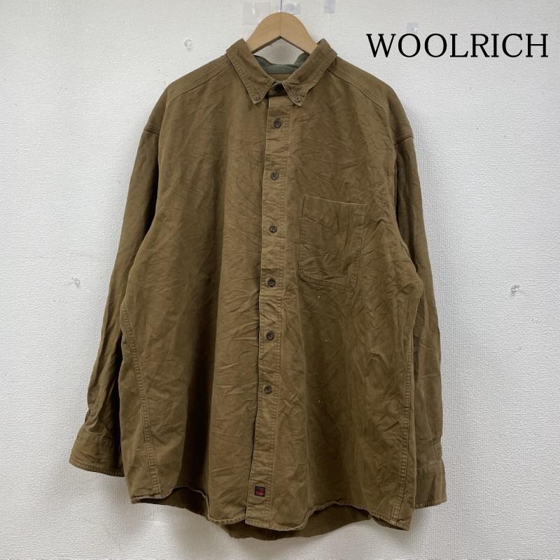 ウールリッチ WOOLRICH シャツ、ブラウス 長袖 長袖 ボタンダウン Shirt ロングスリーブ 胸ポケット ボタン バックスキン エルボーパッチ ワークシャツ XXL 無地 茶 / ブラウン / brown メンズ USED 古着 中古 50144305
