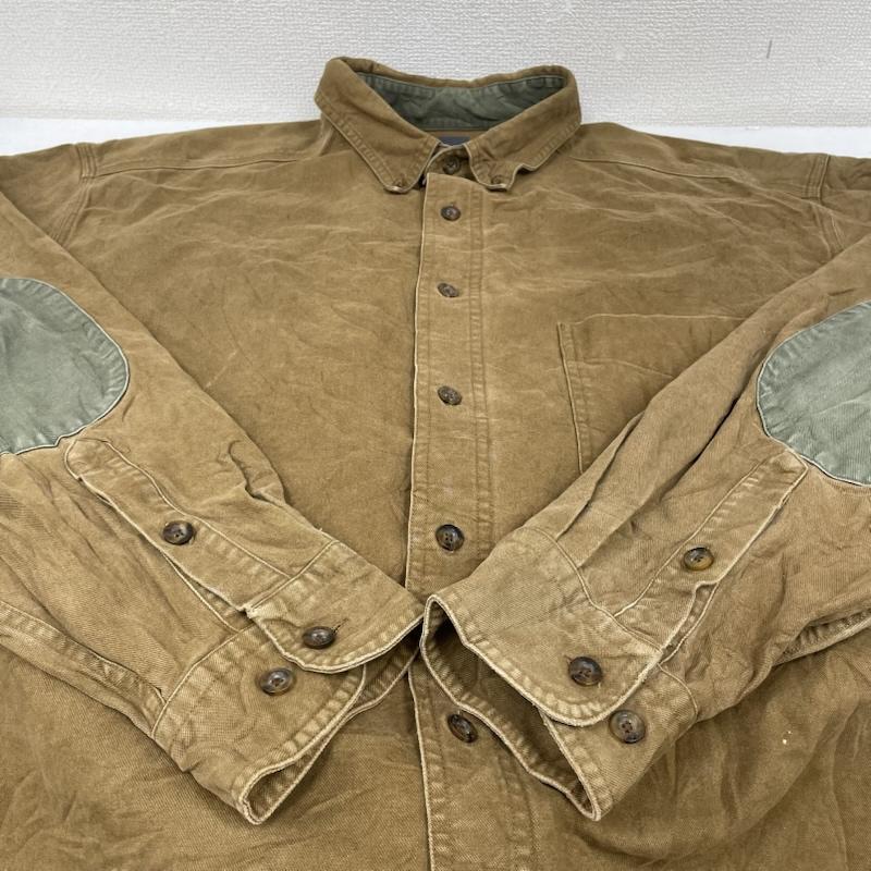 ウールリッチ WOOLRICH シャツ、ブラウス 長袖 長袖 ボタンダウン Shirt ロングスリーブ 胸ポケット ボタン バックスキン エルボーパッチ ワークシャツ XXL 無地 茶 / ブラウン / brown メンズ USED 古着 中古 50144305