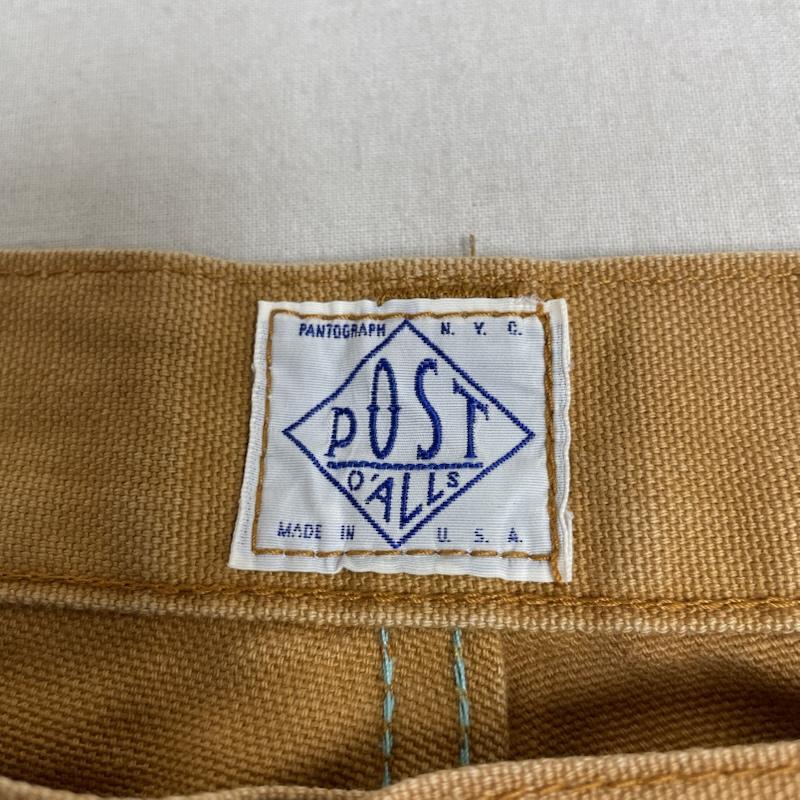 ポストオーバーオールズ POST OVERALLS パンツ ワークパンツ、ペインターパンツ ワーク ロング パンツ ダック地 ロゴ 刺繍 TARONジップ USA製 S ロゴ、文字 X 刺繍 茶 / ブラウン / brown メンズ USED 古着 中古 50144307