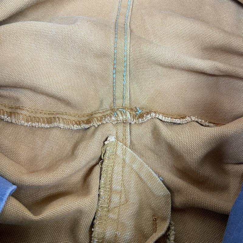 ポストオーバーオールズ POST OVERALLS パンツ ワークパンツ、ペインターパンツ ワーク ロング パンツ ダック地 ロゴ 刺繍 TARONジップ USA製 S ロゴ、文字 X 刺繍 茶 / ブラウン / brown メンズ USED 古着 中古 50144307