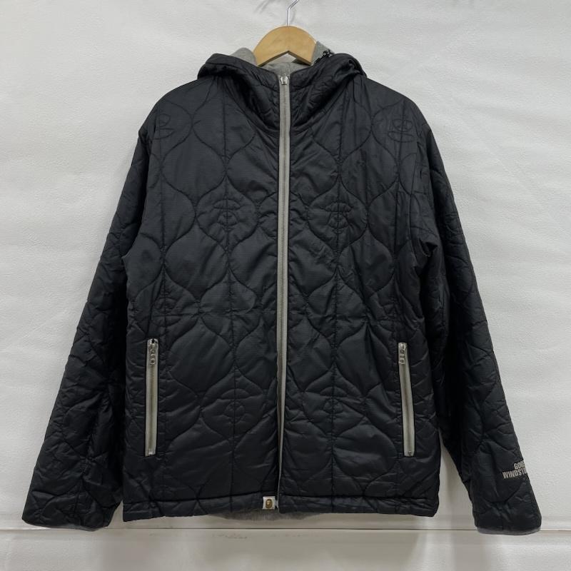 アベイシングエイプ A BATHING APE ジャケット、上着 ジャンパー、ブルゾン リバーシブル キルティング フーディー ジャケット ナイロン GORE WINDSTOPPER M 無地 灰 / グレー / gray X 黒 / ブラック / black メンズ USED 古着 中古 50144354