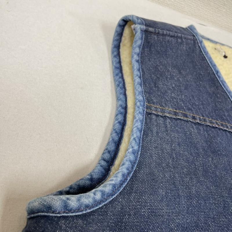 シアーズ SEARS ベスト ベスト 70s-80s USA Sears ROEBUCKS ヴィンテージ デニム ボア ベスト スナップボタン ロゴ 刻印入り L 無地 インディゴ / インディゴ / Indigo メンズ USED 古着 中古 50144362