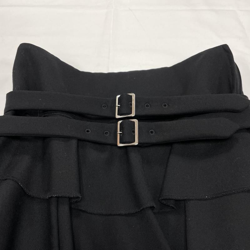 コムデギャルソン COMME des GARCONS スカート ミニスカート フリル ティアード ボリューム スカート ベルト S 無地 黒 / ブラック / black レディース USED 古着 中古 50144370