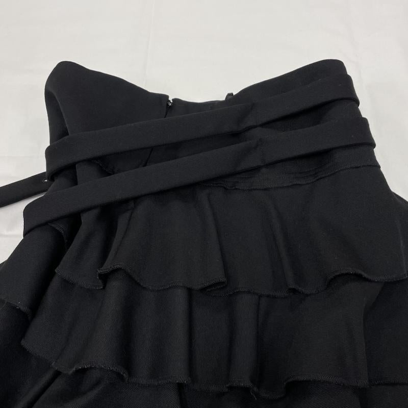 コムデギャルソン COMME des GARCONS スカート ミニスカート フリル ティアード ボリューム スカート ベルト S 無地 黒 / ブラック / black レディース USED 古着 中古 50144370