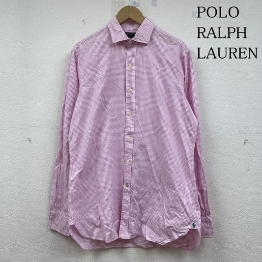 ポロラルフローレン POLO RALPH LAUREN シャツ、ブラウス 長袖 長袖 シャツ ブラウス チェック柄 裾ポニー ロゴ 刺繍 ワンポイント サイズ15 1/2 39 - チェック X ロゴ、文字 X ワンポイント X 刺繍 白 / ホワイト / white X 桃 / ピンク / pink メンズ USED 古着 中古 50144380