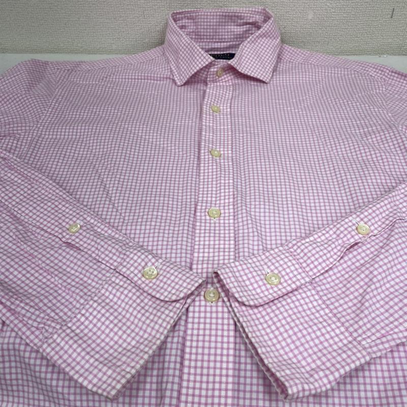ポロラルフローレン POLO RALPH LAUREN シャツ、ブラウス 長袖 長袖 シャツ ブラウス チェック柄 裾ポニー ロゴ 刺繍 ワンポイント サイズ15 1/2 39 - チェック X ロゴ、文字 X ワンポイント X 刺繍 白 / ホワイト / white X 桃 / ピンク / pink メンズ USED 古着 中古 50144380