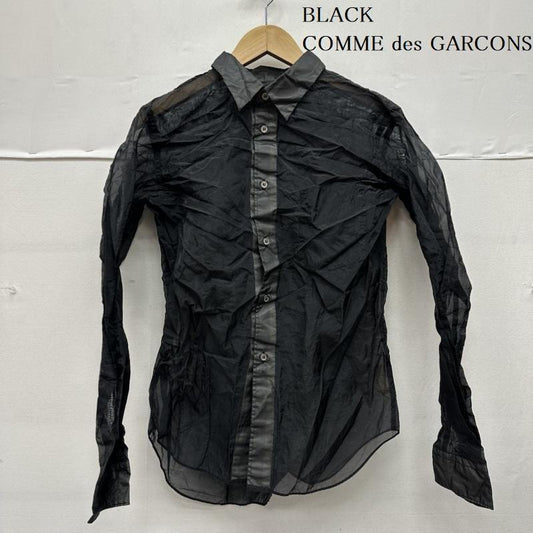 ブラックコムデギャルソン BLACK COMME des GARCONS シャツ、ブラウス 長袖 20AW シワ 加工 シアー シャツ 1F-B022 M 黒 / ブラック / black メンズ USED 古着 中古 50144381