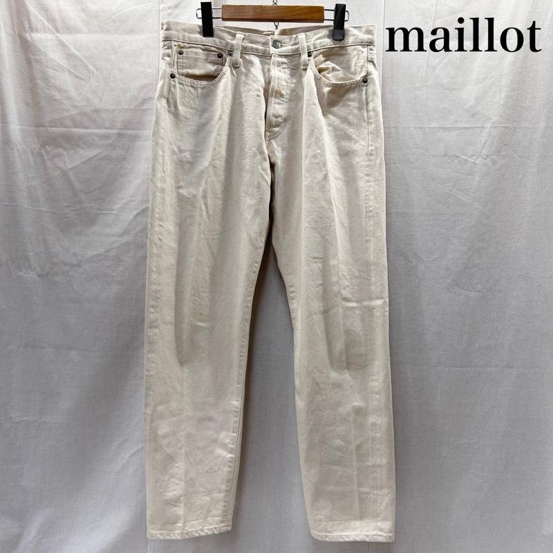 マイヨ maillot パンツ デニム、ジーンズ toppo jeansトッポジーンズ ボタンフライ 股上浅め テーパードシルエット 5ポケットジーンズ セルヴィッチ MAP-029 3 無地 白 / ホワイト / white メンズ USED 古着 中古 50144385