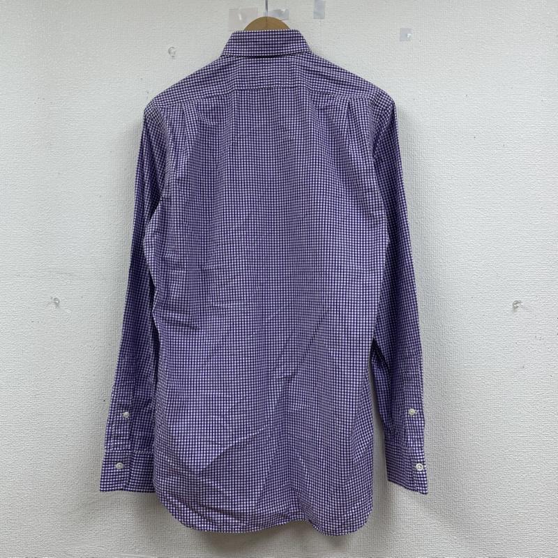 ポロバイラルフローレン Polo by RALPH LAUREN シャツ、ブラウス 長袖 長袖 シャツ ブラウス Shirt ロングスリーブ ギンガムチェック 裾ポニーロゴ 刺繍 ワンポイント サイズ14 1/2 37 - チェック X ロゴ、文字 X ワンポイント X 刺繍 白 / ホワイト / white X 紫 / パープル / purple メンズ USED 古着 中古 50144389