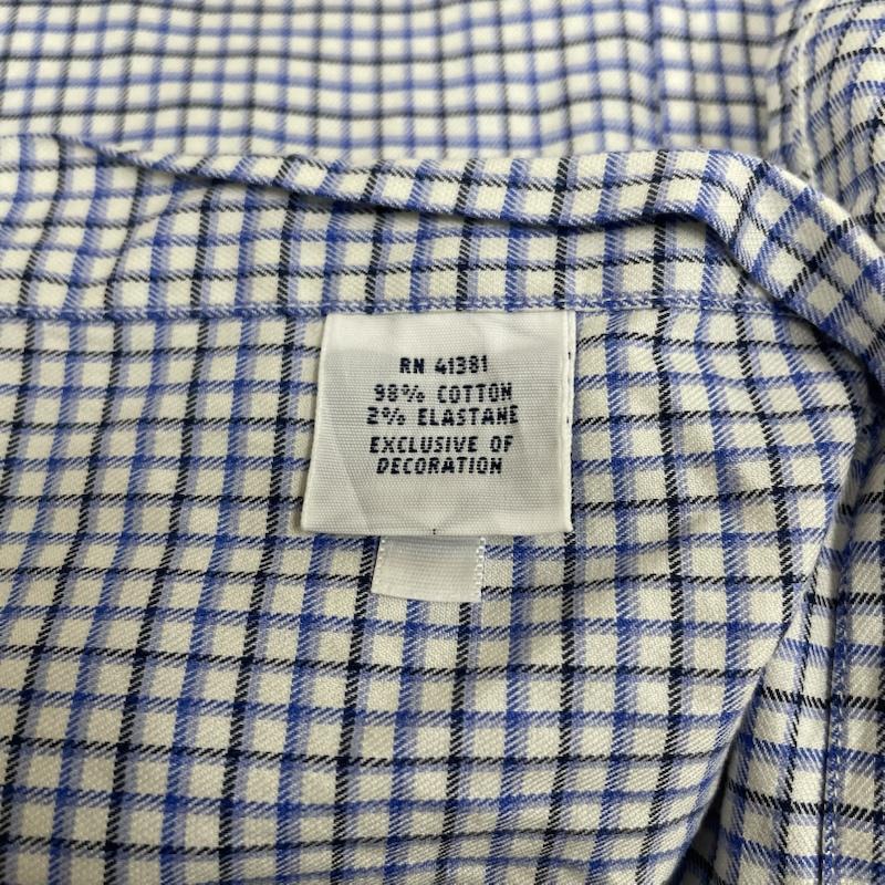 ラルフローレン RALPHLAUREN シャツ、ブラウス 長袖 長袖 ボタンダウン シャツ ブラウス チェック柄 裾ポニーロゴ ワンポイント 刺繍 サイズ15 1/2 - チェック X ロゴ、文字 X ワンポイント X 刺繍 青 / ブルー / blue X 白 / ホワイト / white メンズ USED 古着 中古 50144390