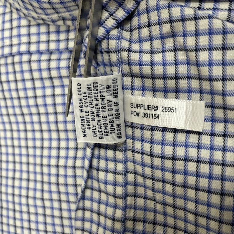 ラルフローレン RALPHLAUREN シャツ、ブラウス 長袖 長袖 ボタンダウン シャツ ブラウス チェック柄 裾ポニーロゴ ワンポイント 刺繍 サイズ15 1/2 - チェック X ロゴ、文字 X ワンポイント X 刺繍 青 / ブルー / blue X 白 / ホワイト / white メンズ USED 古着 中古 50144390