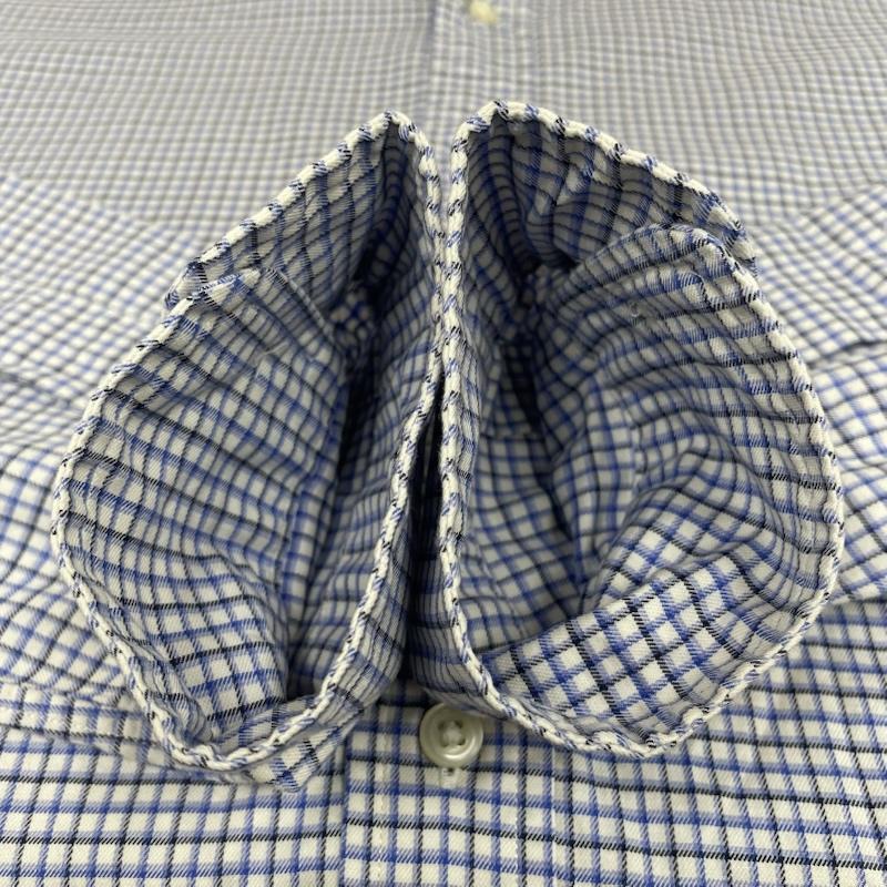 ラルフローレン RALPHLAUREN シャツ、ブラウス 長袖 長袖 ボタンダウン シャツ ブラウス チェック柄 裾ポニーロゴ ワンポイント 刺繍 サイズ15 1/2 - チェック X ロゴ、文字 X ワンポイント X 刺繍 青 / ブルー / blue X 白 / ホワイト / white メンズ USED 古着 中古 50144390