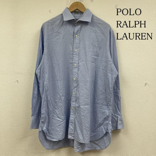 ポロラルフローレン POLO RALPH LAUREN シャツ、ブラウス 長袖 長袖 チェック シャツ ブラウス ボタン 裾ポニーロゴ ワンポイント 刺繍 サイズ16 1/2 32/33 - チェック X ロゴ、文字 X ワンポイント X 刺繍 水色 / ライトブルー / メンズ USED 古着 中古 50144392