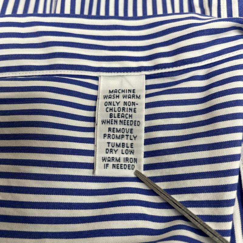 ポロバイラルフローレン Polo by RALPH LAUREN シャツ、ブラウス 長袖 長袖 ストライプ シャツ ブラウス ボタン 裾ポニーロゴ 刺繍 ワンポイント サイズ15 1/2 39 - ストライプ X ロゴ、文字 X 刺繍 X ワンポイント 白 / ホワイト / white X 青 / ブルー / blue メンズ USED 古着 中古 50144395