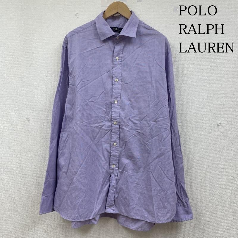 ポロラルフローレン POLO RALPH LAUREN シャツ、ブラウス 長袖 長袖 チェック シャツ ブラウス ボタン 裾ポニーロゴ ワンポイント 刺繍 サイズ17 1/2 - チェック X ロゴ、文字 X ワンポイント X 刺繍 紫 / パープル / purple メンズ USED 古着 中古 50144397