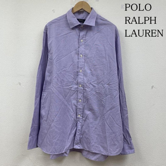 ポロラルフローレン POLO RALPH LAUREN シャツ、ブラウス 長袖 長袖 チェック シャツ ブラウス ボタン 裾ポニーロゴ ワンポイント 刺繍 サイズ17 1/2 - チェック X ロゴ、文字 X ワンポイント X 刺繍 紫 / パープル / purple メンズ USED 古着 中古 50144397