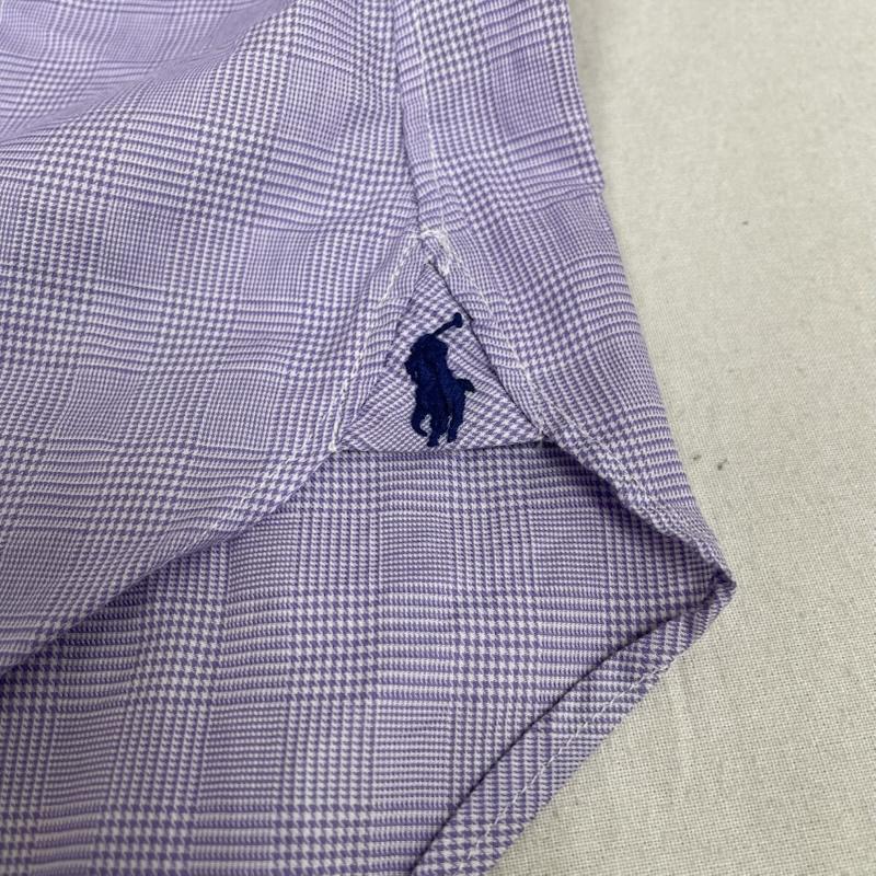ポロラルフローレン POLO RALPH LAUREN シャツ、ブラウス 長袖 長袖 チェック シャツ ブラウス ボタン 裾ポニーロゴ ワンポイント 刺繍 サイズ17 1/2 - チェック X ロゴ、文字 X ワンポイント X 刺繍 紫 / パープル / purple メンズ USED 古着 中古 50144397