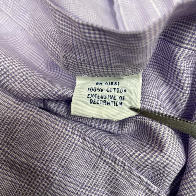ポロラルフローレン POLO RALPH LAUREN シャツ、ブラウス 長袖 長袖 チェック シャツ ブラウス ボタン 裾ポニーロゴ ワンポイント 刺繍 サイズ17 1/2 - チェック X ロゴ、文字 X ワンポイント X 刺繍 紫 / パープル / purple メンズ USED 古着 中古 50144397