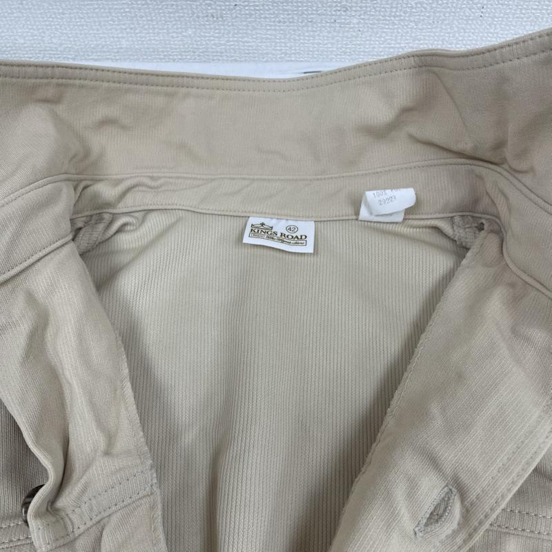 シアーズ SEARS ジャケット、上着 ジャンパー、ブルゾン 70s-80s Kings Road シャツ ジャケット 半袖 前開き ボタン 開襟 オープンカラー ワークブルゾン 42 無地 ベージュ / ベージュ / beige メンズ USED 古着 中古 50144403