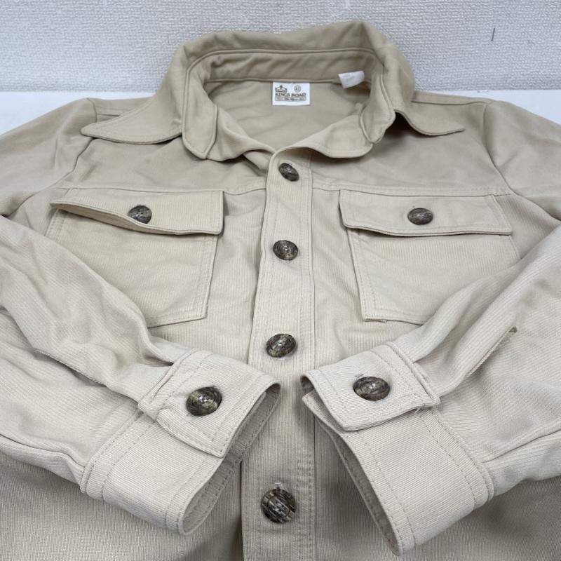 シアーズ SEARS ジャケット、上着 ジャンパー、ブルゾン 70s-80s Kings Road シャツ ジャケット 半袖 前開き ボタン 開襟 オープンカラー ワークブルゾン 42 無地 ベージュ / ベージュ / beige メンズ USED 古着 中古 50144403